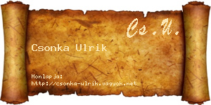 Csonka Ulrik névjegykártya